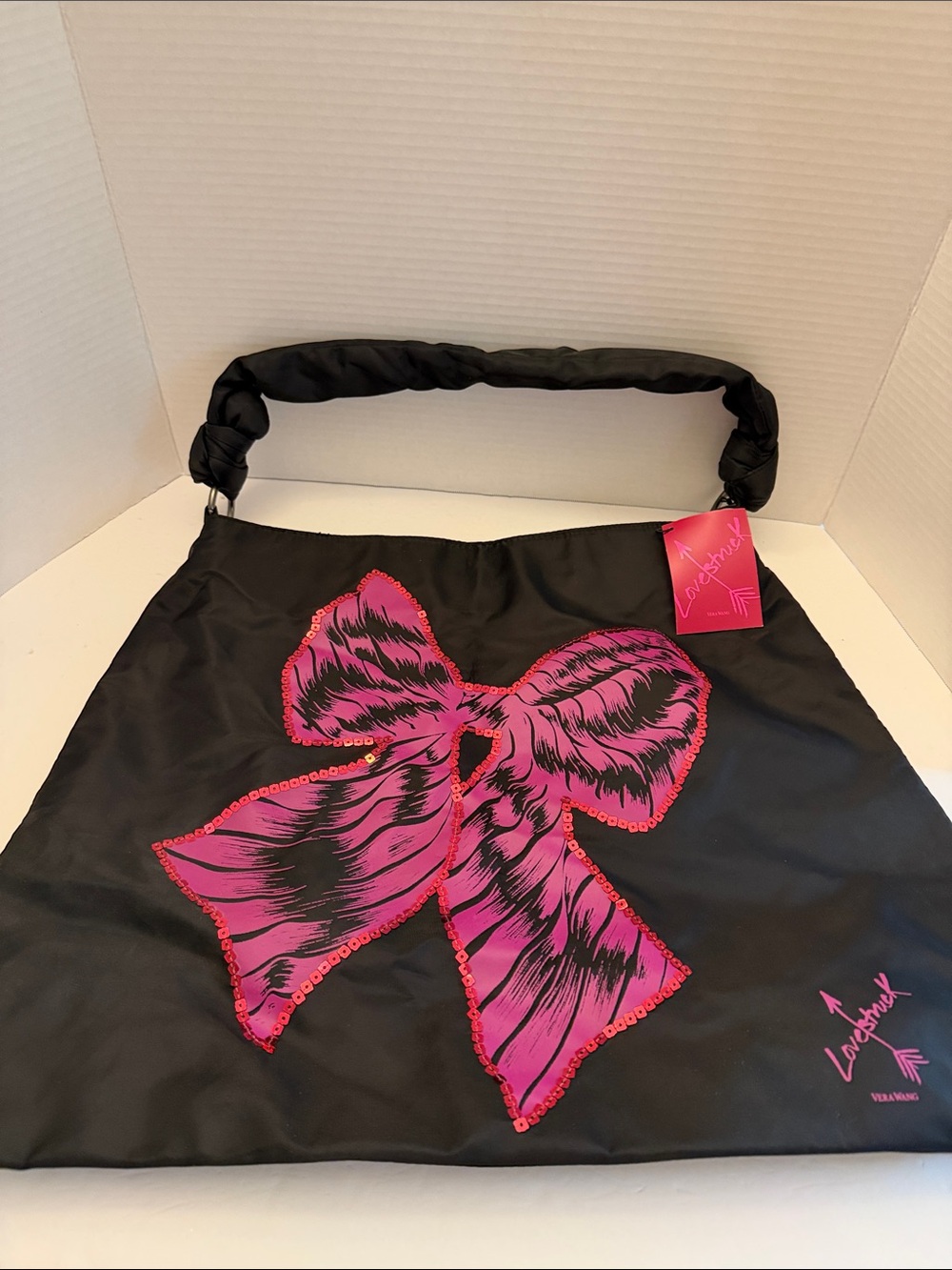 Vera Wang Lovestruck Nylon and Sequined Tote
